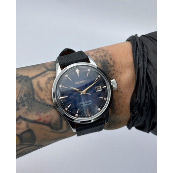 Custom Seiko Mod • Blue Black Sakura Presage with Rose Gold Accent • 40.5mm